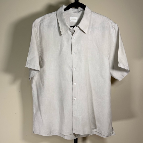 Aimé Leon Dore 100 % Linen short sleeve shirt color Oatmeal size XL